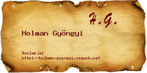 Holman Gyöngyi névjegykártya